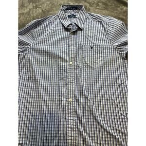Simply Southern Men's Long Sleeve‎ Shirt Blue button Large